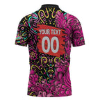 Personalized Sydney Sixers Cricket Zipper Polo Shirt Hippie Psychedelic Pattern Vibrant Mandala Art Style