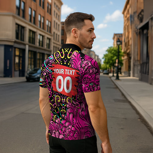 Personalized Sydney Sixers Cricket Zipper Polo Shirt Hippie Psychedelic Pattern Vibrant Mandala Art Style