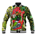 Personalized Sydney Thunder Cricket Baseball Jacket Hippie Psychedelic Pattern Vibrant Mandala Art Style