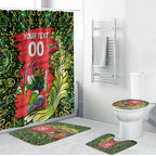 Personalized Sydney Thunder Cricket Bathroom Set Hippie Psychedelic Pattern Vibrant Mandala Art Style