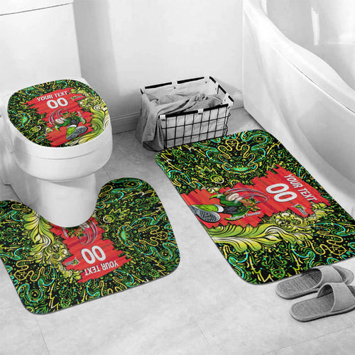 Personalized Sydney Thunder Cricket Bathroom Set Hippie Psychedelic Pattern Vibrant Mandala Art Style