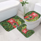 Personalized Sydney Thunder Cricket Bathroom Set Hippie Psychedelic Pattern Vibrant Mandala Art Style