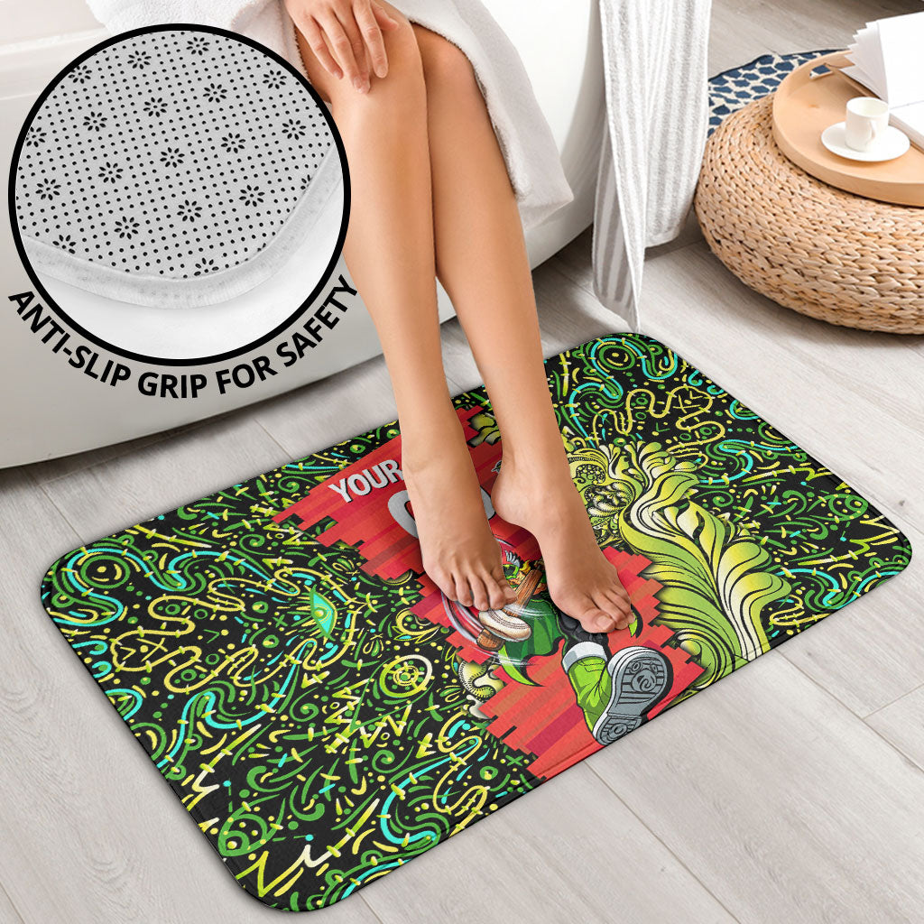 Personalized Sydney Thunder Cricket Bathroom Set Hippie Psychedelic Pattern Vibrant Mandala Art Style