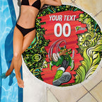 Personalized Sydney Thunder Cricket Beach Blanket Hippie Psychedelic Pattern Vibrant Mandala Art Style