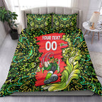 Personalized Sydney Thunder Cricket Bedding Set Hippie Psychedelic Pattern Vibrant Mandala Art Style