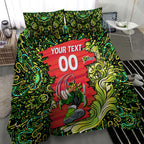 Personalized Sydney Thunder Cricket Bedding Set Hippie Psychedelic Pattern Vibrant Mandala Art Style