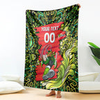 Personalized Sydney Thunder Cricket Blanket Hippie Psychedelic Pattern Vibrant Mandala Art Style
