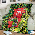 Personalized Sydney Thunder Cricket Blanket Hippie Psychedelic Pattern Vibrant Mandala Art Style