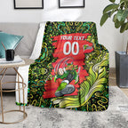 Personalized Sydney Thunder Cricket Blanket Hippie Psychedelic Pattern Vibrant Mandala Art Style