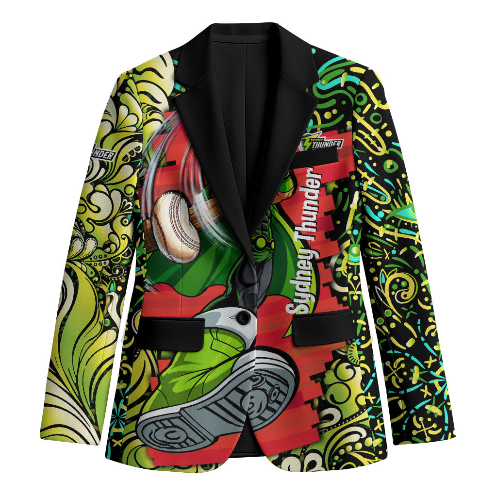 Personalized Sydney Thunder Cricket Blazer Hippie Psychedelic Pattern Vibrant Mandala Art Style