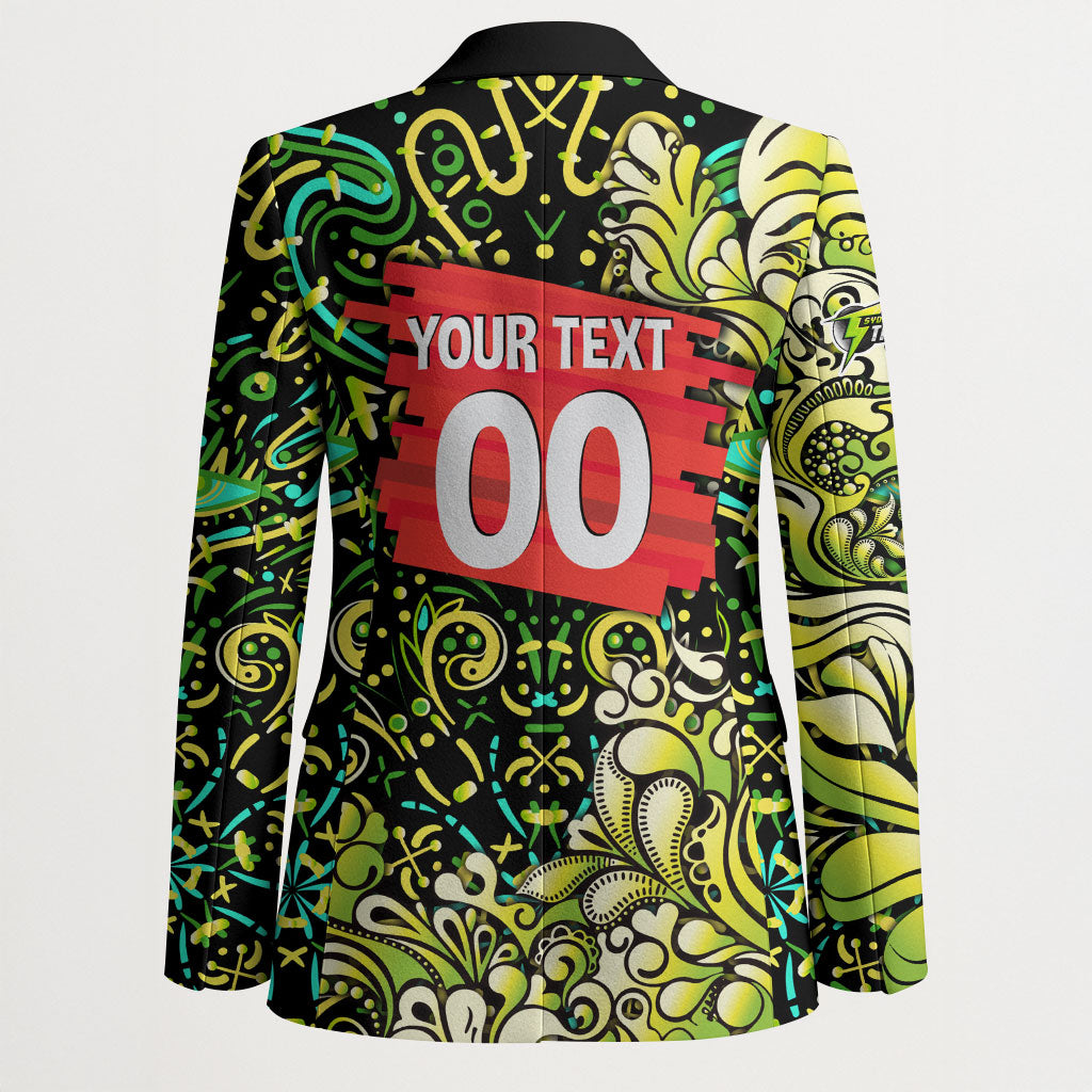Personalized Sydney Thunder Cricket Blazer Hippie Psychedelic Pattern Vibrant Mandala Art Style
