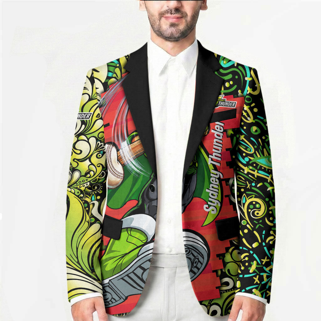 Personalized Sydney Thunder Cricket Blazer Hippie Psychedelic Pattern Vibrant Mandala Art Style