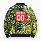 Personalized Sydney Thunder Cricket Bomber Puffer Jacket Hippie Psychedelic Pattern Vibrant Mandala Art Style