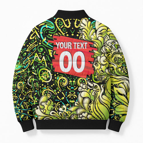 Personalized Sydney Thunder Cricket Bomber Puffer Jacket Hippie Psychedelic Pattern Vibrant Mandala Art Style