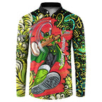 Personalized Sydney Thunder Cricket Button Sweatshirt Hippie Psychedelic Pattern Vibrant Mandala Art Style
