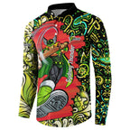 Personalized Sydney Thunder Cricket Button Sweatshirt Hippie Psychedelic Pattern Vibrant Mandala Art Style