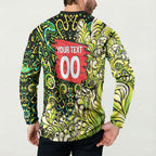 Personalized Sydney Thunder Cricket Button Sweatshirt Hippie Psychedelic Pattern Vibrant Mandala Art Style