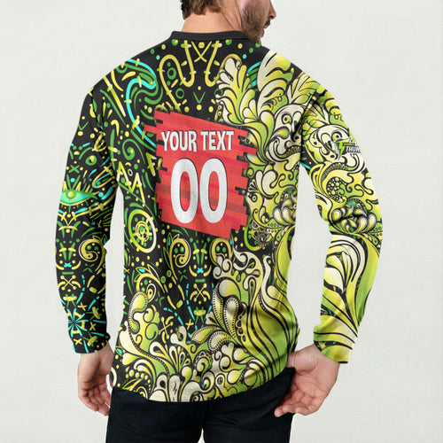 Personalized Sydney Thunder Cricket Button Sweatshirt Hippie Psychedelic Pattern Vibrant Mandala Art Style
