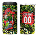 Personalized Sydney Thunder Cricket 4 in 1 Can Cooler Tumbler Hippie Psychedelic Pattern Vibrant Mandala Art Style