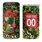 Personalized Sydney Thunder Cricket 4 in 1 Can Cooler Tumbler Hippie Psychedelic Pattern Vibrant Mandala Art Style