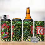Personalized Sydney Thunder Cricket 4 in 1 Can Cooler Tumbler Hippie Psychedelic Pattern Vibrant Mandala Art Style