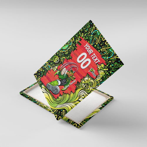 Personalized Sydney Thunder Cricket Canvas Wall Art Hippie Psychedelic Pattern Vibrant Mandala Art Style
