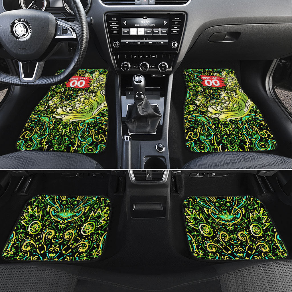 Personalized Sydney Thunder Cricket Car Mats Hippie Psychedelic Pattern Vibrant Mandala Art Style