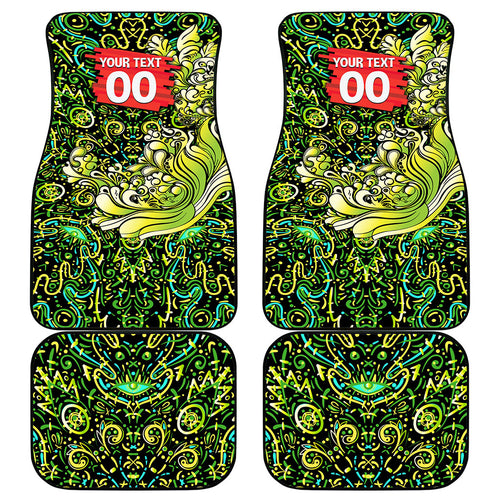 Personalized Sydney Thunder Cricket Car Mats Hippie Psychedelic Pattern Vibrant Mandala Art Style