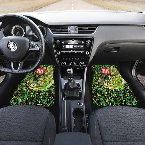 Personalized Sydney Thunder Cricket Car Mats Hippie Psychedelic Pattern Vibrant Mandala Art Style