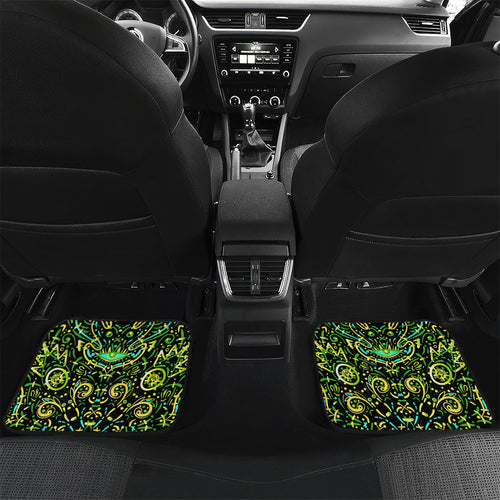 Personalized Sydney Thunder Cricket Car Mats Hippie Psychedelic Pattern Vibrant Mandala Art Style