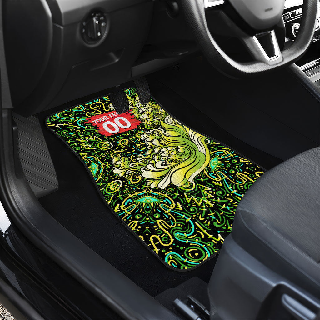Personalized Sydney Thunder Cricket Car Mats Hippie Psychedelic Pattern Vibrant Mandala Art Style