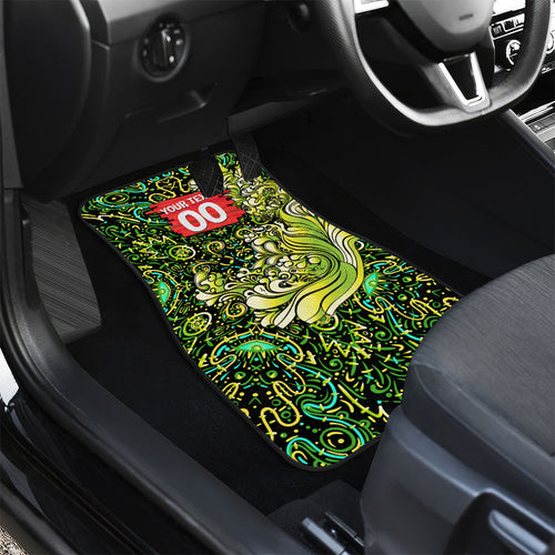 Personalized Sydney Thunder Cricket Car Mats Hippie Psychedelic Pattern Vibrant Mandala Art Style