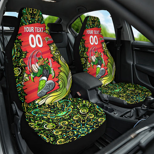 Personalized Sydney Thunder Cricket Car Seat Cover Hippie Psychedelic Pattern Vibrant Mandala Art Style