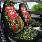 Personalized Sydney Thunder Cricket Car Seat Cover Hippie Psychedelic Pattern Vibrant Mandala Art Style