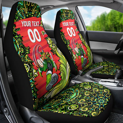 Personalized Sydney Thunder Cricket Car Seat Cover Hippie Psychedelic Pattern Vibrant Mandala Art Style