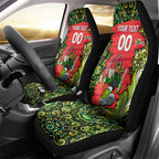 Personalized Sydney Thunder Cricket Car Seat Cover Hippie Psychedelic Pattern Vibrant Mandala Art Style
