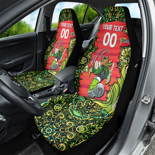 Personalized Sydney Thunder Cricket Car Seat Cover Hippie Psychedelic Pattern Vibrant Mandala Art Style