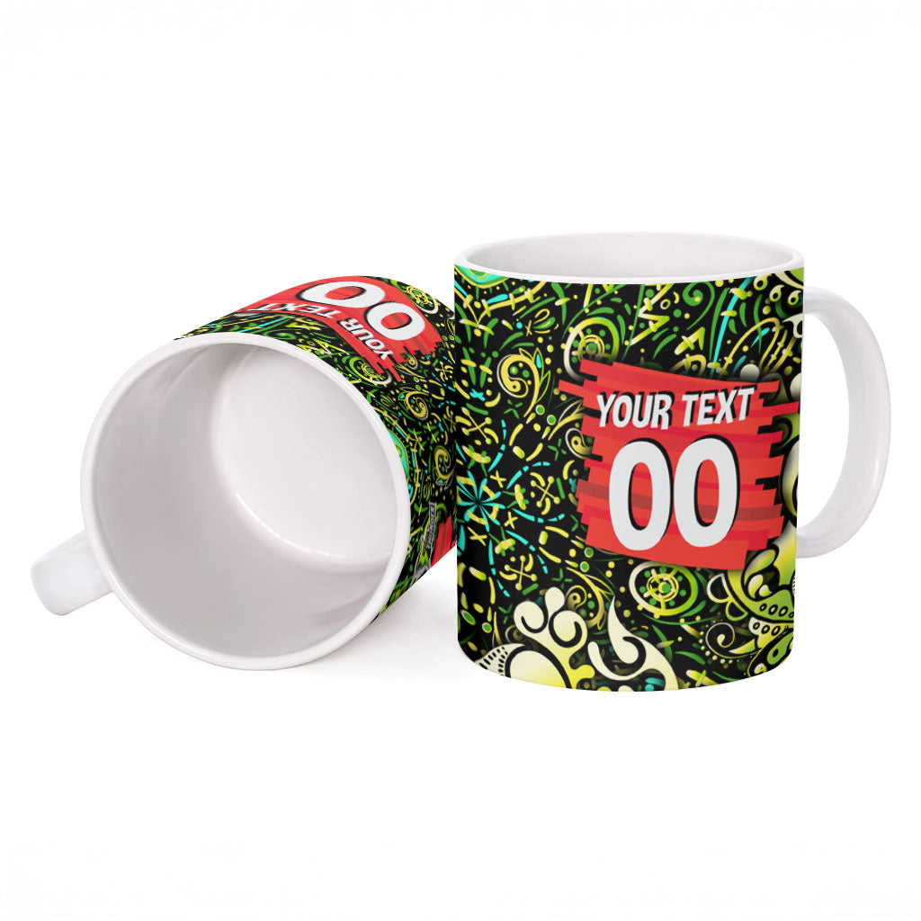 Personalized Sydney Thunder Cricket Ceramic Mug Hippie Psychedelic Pattern Vibrant Mandala Art Style