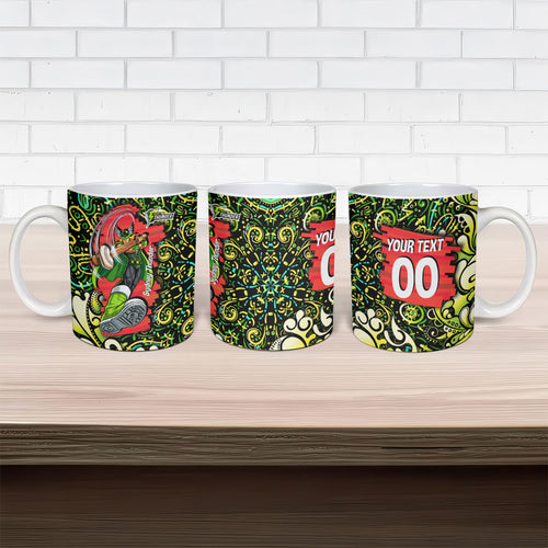 Personalized Sydney Thunder Cricket Ceramic Mug Hippie Psychedelic Pattern Vibrant Mandala Art Style