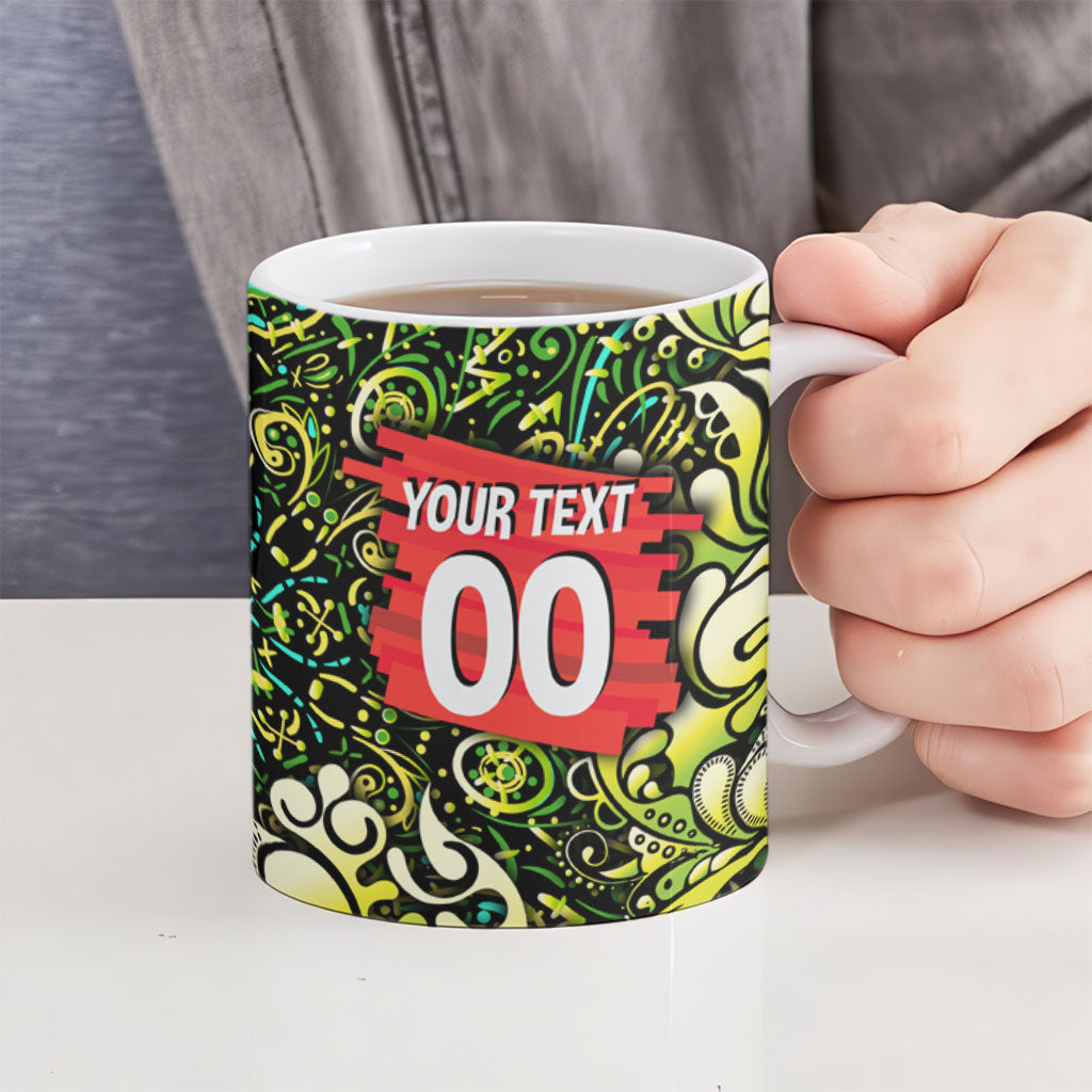 Personalized Sydney Thunder Cricket Ceramic Mug Hippie Psychedelic Pattern Vibrant Mandala Art Style