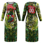 Personalized Sydney Thunder Cricket Couples Matching Long Sleeve Bodycon Dress and Long Sleeve Button Shirt Hippie Psychedelic Pattern Vibrant Mandala Art Style