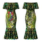 Personalized Sydney Thunder Cricket Couples Matching Mermaid Dress and Hawaiian Shirt Hippie Psychedelic Pattern Vibrant Mandala Art Style