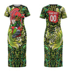 Personalized Sydney Thunder Cricket Couples Matching Short Sleeve Bodycon Dress and Hawaiian Shirt Hippie Psychedelic Pattern Vibrant Mandala Art Style