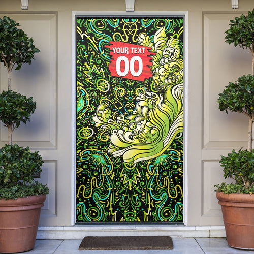 Personalized Sydney Thunder Cricket Door Cover Hippie Psychedelic Pattern Vibrant Mandala Art Style