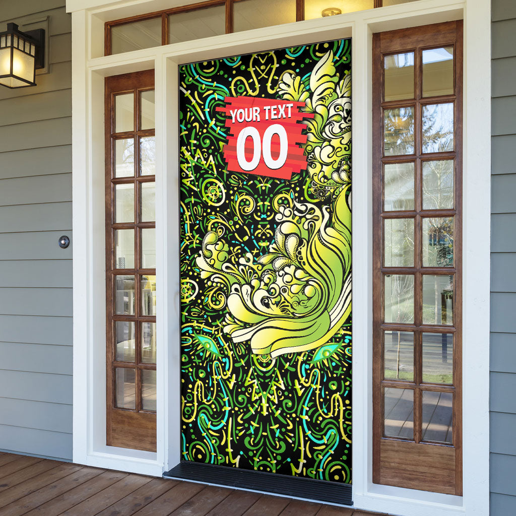 Personalized Sydney Thunder Cricket Door Cover Hippie Psychedelic Pattern Vibrant Mandala Art Style