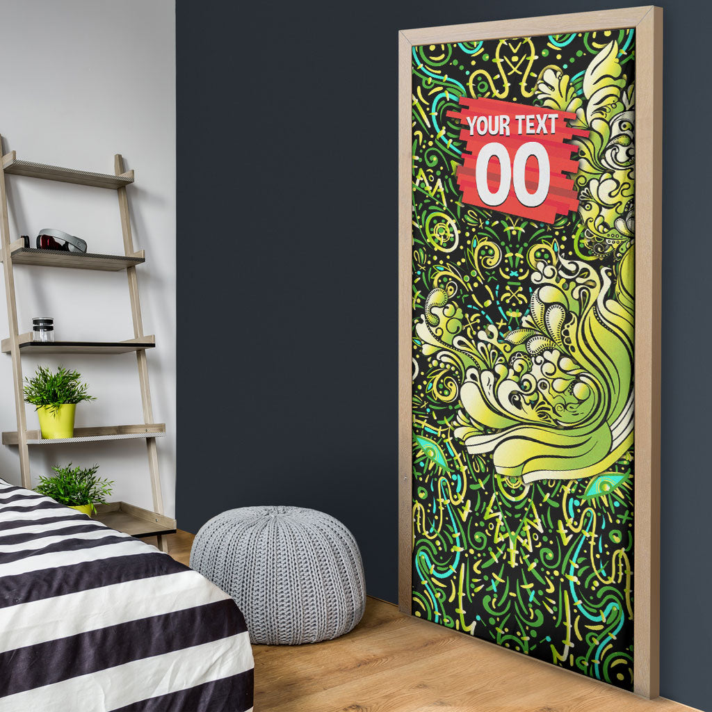 Personalized Sydney Thunder Cricket Door Cover Hippie Psychedelic Pattern Vibrant Mandala Art Style