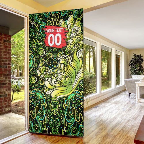 Personalized Sydney Thunder Cricket Door Cover Hippie Psychedelic Pattern Vibrant Mandala Art Style