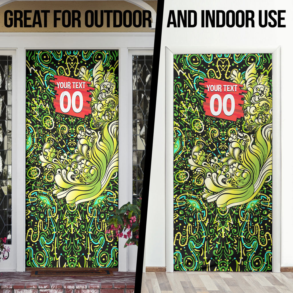 Personalized Sydney Thunder Cricket Door Cover Hippie Psychedelic Pattern Vibrant Mandala Art Style
