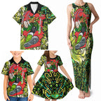 Personalized Sydney Thunder Cricket Family Matching Tank Maxi Dress and Hawaiian Shirt Hippie Psychedelic Pattern Vibrant Mandala Art Style