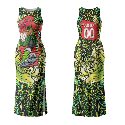 Personalized Sydney Thunder Cricket Family Matching Tank Maxi Dress and Hawaiian Shirt Hippie Psychedelic Pattern Vibrant Mandala Art Style